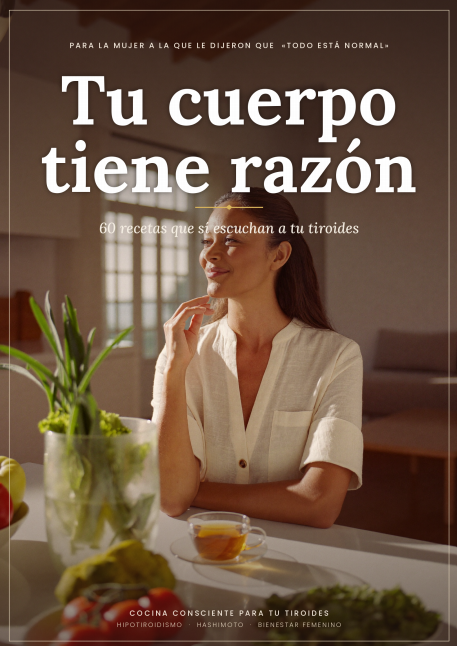 Portada del recetario Tu cuerpo tiene razón en una tablet